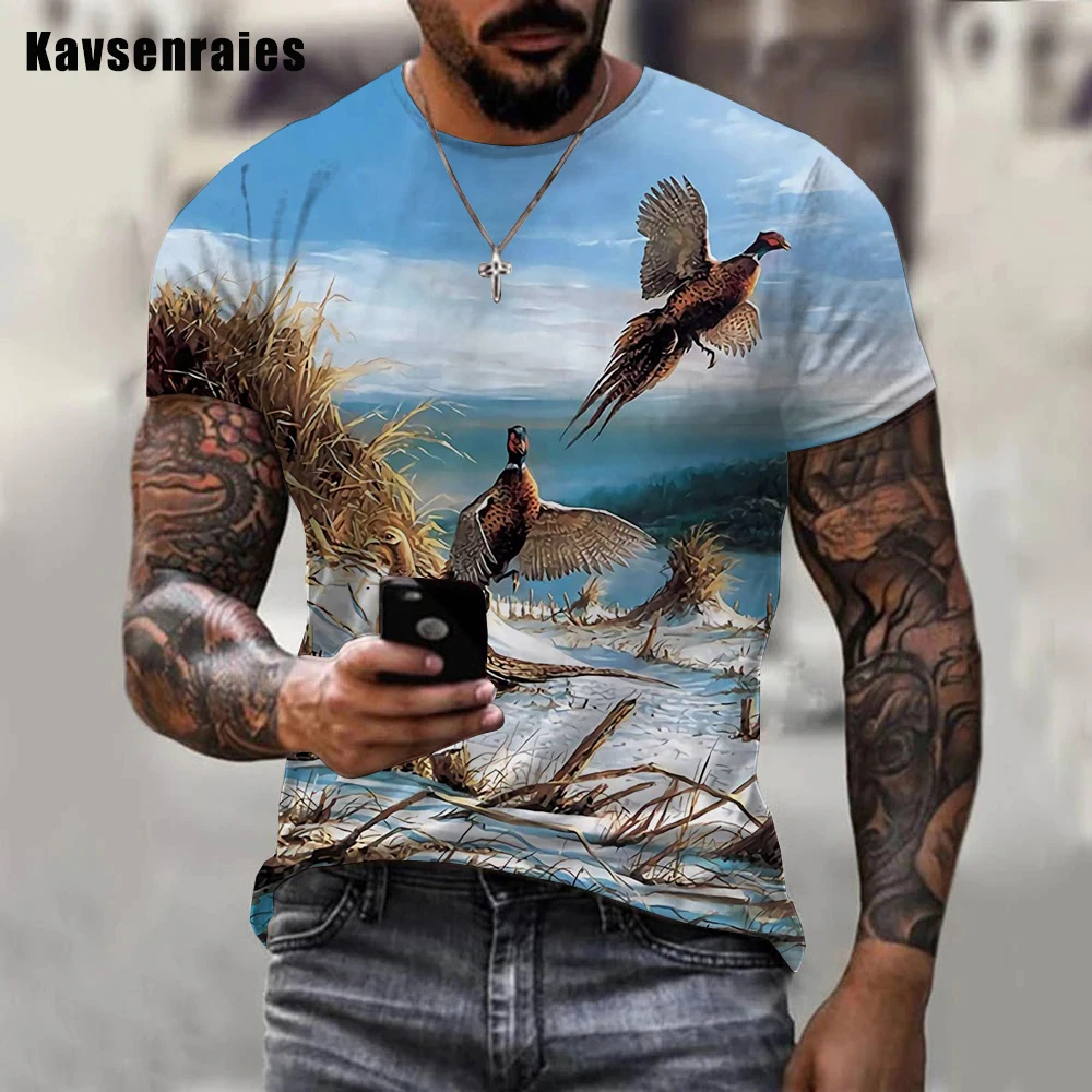3D Hunting Wild Duck T-Shirt Stampate Uomo Donna Moda Estate Casual Streetwear T-Shirt Oversize