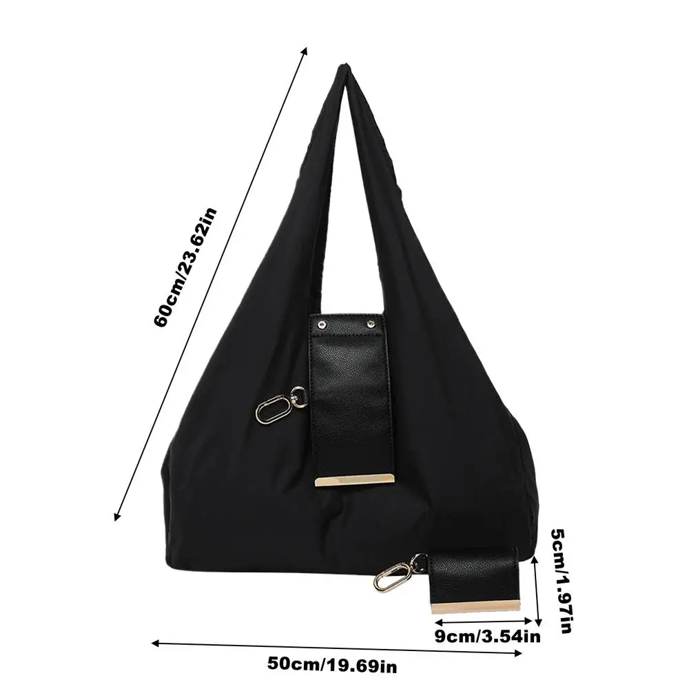 Eco-Friendly Expandable Reusable Tote Bag - Lightweight Folding Shopping Bag with Key Ring and Large Capacity
