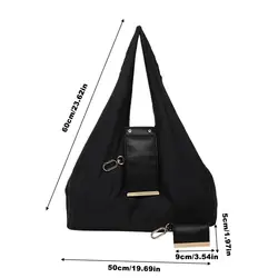 Eco - Friendly Expandable Reusable Tote Bag - Lightweight Folding Shopping Bag with Key Ring and Large Capacity (Black)