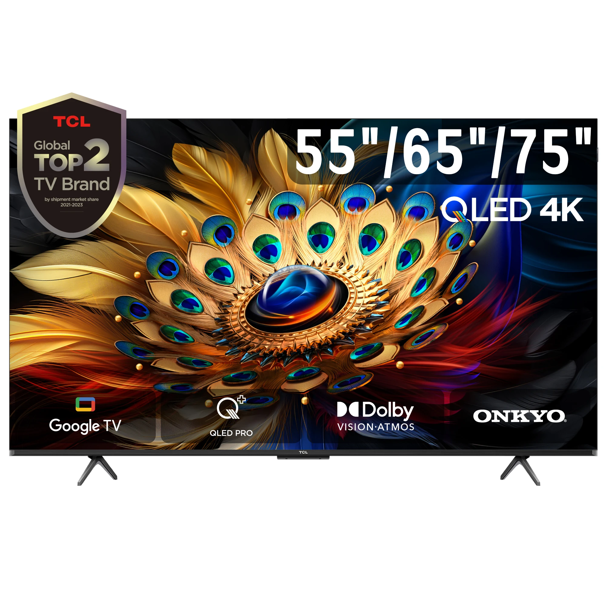 TCL 55"/65''/75'' C655 4K QLED Pro, Game Accelerator 120Hz Google TV, Dolby Vision, HDR10+, AirPlay2, Built-in Receiver