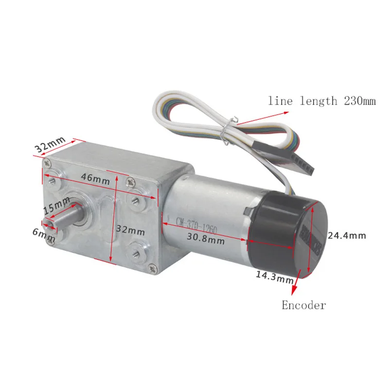 JGY-370 Turbo Worm Gear Motor Encoder Tachometer Motor DC6V 12V 24V High Torque Low Speed Self-locking Motor JGY-370GB dc motor mini gear motor