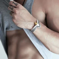 Retro hand-made design“Ghost Night Walk” skeleton bangle man retro domineering creative opening wide bangle 2