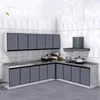 Stainless Steel Waterproof Kitchen Cabinets Household Furniture Rental House Kitchen Cabinet Kitchen Storage Sink Stove Cabinet 1