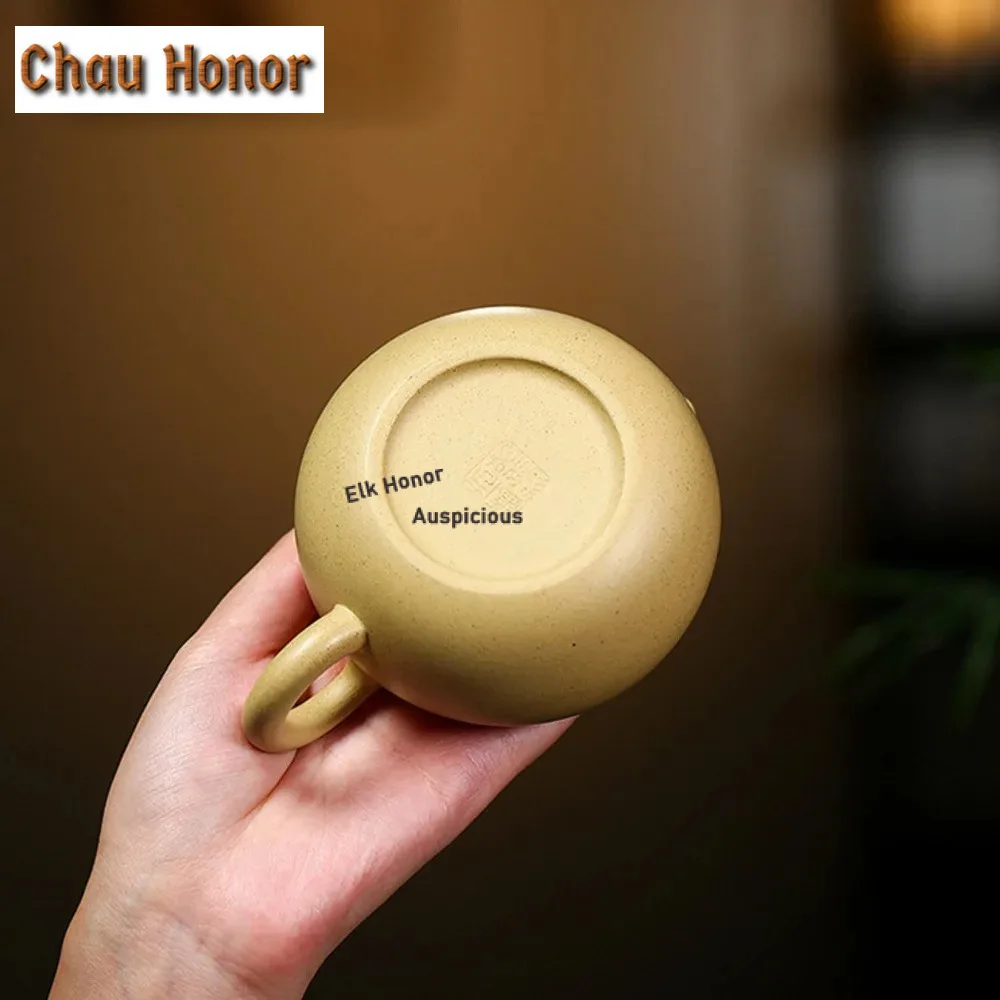 220ml Yixing Traditional Purple Clay Teapots Beauty Kettle Famous Artists Handmade Xishi Tea Pot Raw Ore Green Mud Zisha Tea Set