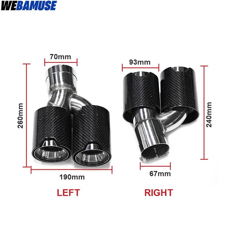 Exhaust Tip Tailpipe Conversion Quad Muffler Tip M Performance Exhaust Systems for BMW 5 Series G30 G31 525i 530i 528i