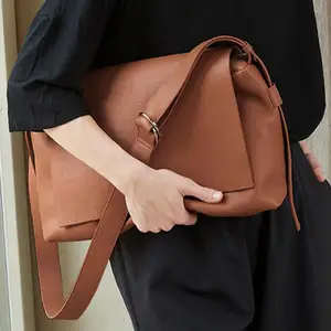 European / American Fashion Flip Style Square Shoulder Bag With High-quality Top Layer Cowhide And Lychee Pattern Crossbody Bag