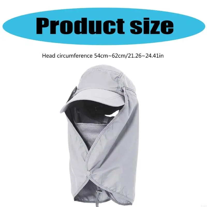 Sun Protections Hat Fishing Hat Wide Brim with Face Cover and Neck Flap Outdoor Hiking Adjustable Caps for Women Men