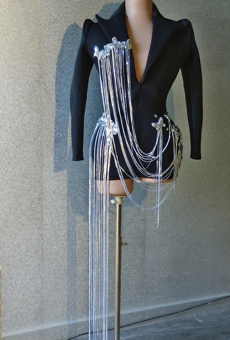 Charming Beaded Show Costume coat 2024 Popular Singer Stage Performance Wear Drag Queen Outfit Clubwear Festival Party Clothing