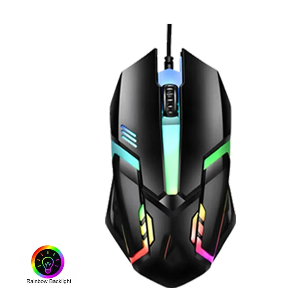 Juego de teclado y ratón con cable, Teclado mecánico luminoso USB, juego de ratón, teclado para juegos de 104 teclas para PC, portátil, juegos de ordenador y oficina