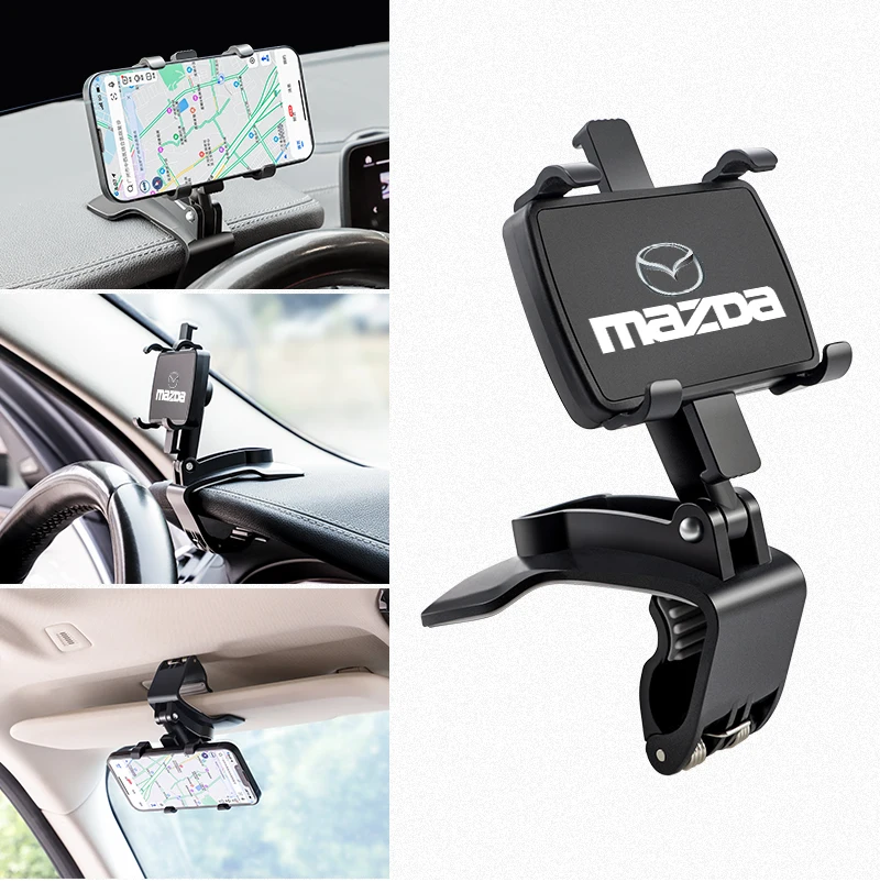 Car Mobile Phone Holder Sun Visor Dashboard GPS Bracket For Mazda 6 3 5 2 CX5 CX7 323 Demio
