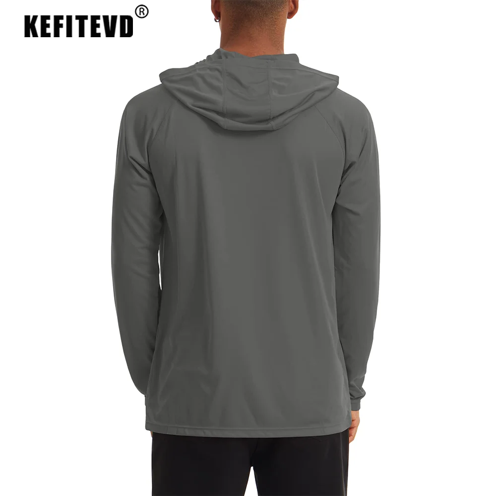 Sport T Shirt,Long Sleeve T Shirt Men's Long Sleeve T-shirts Hooded Tops Sun/UV Protection Sunscreen Outdoor Camping Hiking Shirts Men Hoodie