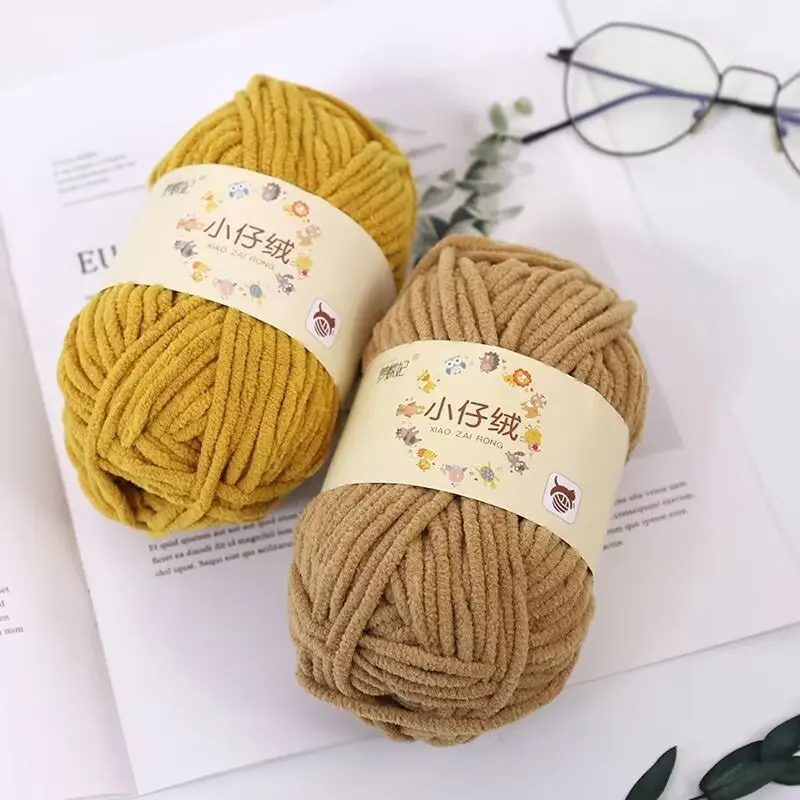 1Pc 50g Hand knitting Velvet Yarn Thick 100% polyester Crocheting Yarn knit Scarf Hat blanket Chenille Yarn Crocheting amigurumi 5