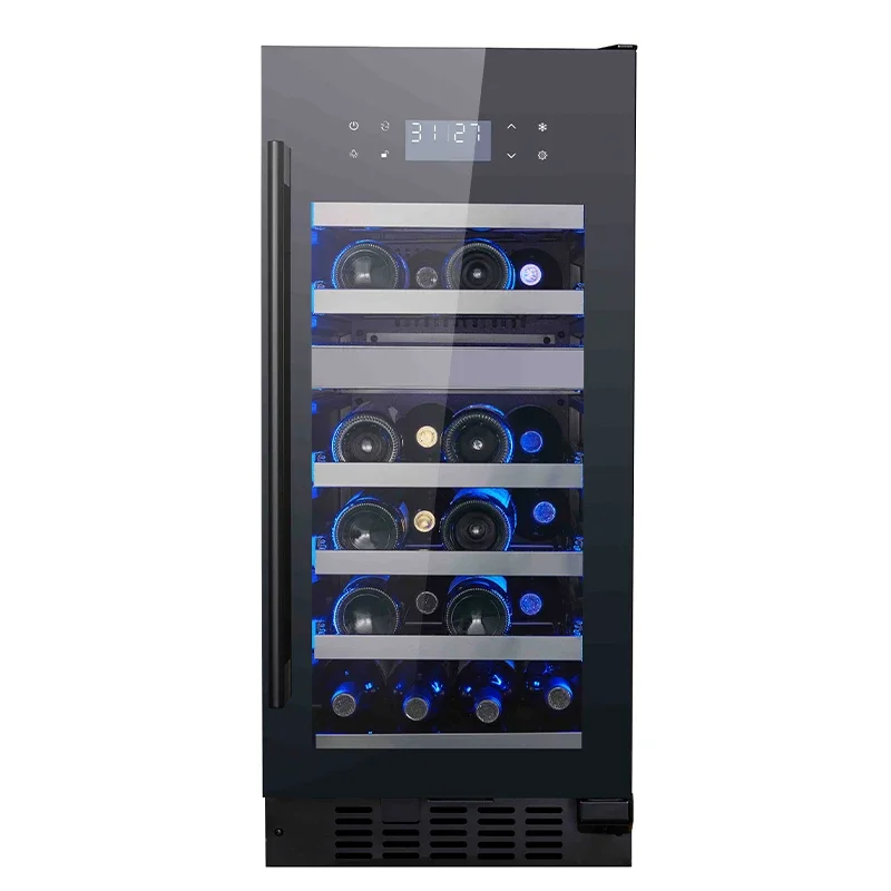 Vinopro 88L 32 Bottles Dual Zone Compressor Wine Cooler Black Door Control On-Door Wine Cellar Fridge