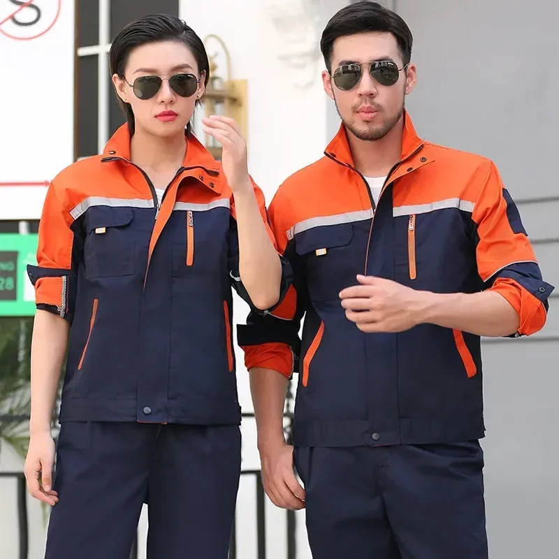 

Factory Turn-down Tops Long Workwear Workshop Repair Two-pocket Shirt Collar T-shirts Mechanic Sleeve Work Mens Uniform Motor