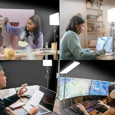 LED 사진 스튜디오 조명, 비디오 녹화 조명, 사진 패널 램프, 책상 마운트 스탠드, 유튜브 라이브 스트리밍 회의용