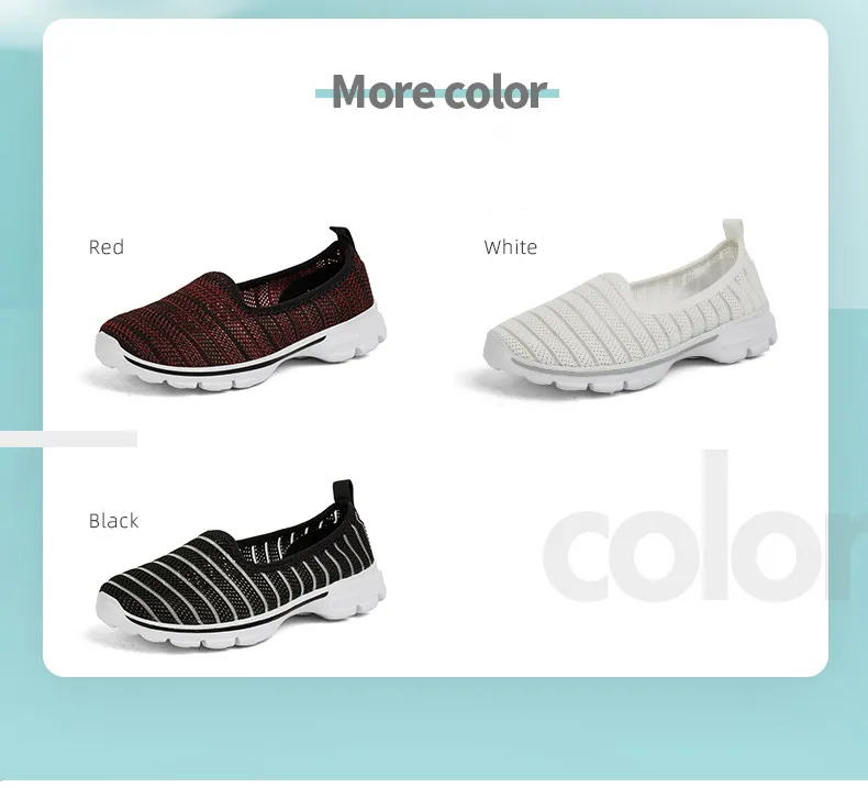 STRONGSHEN Women's Summer Sneakers Slip On Flat Shoe Women's Fashion Casual Loafers Walking Shoe Outdoor Mesh Soft Bottom Sports