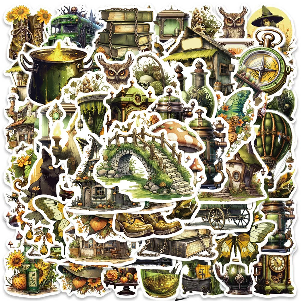 

10/50Pcs Jungle Magic Witch Cartoon Varied Stickers Pack for Kids Travel Luggage Scrapbooking Laptop Decoration Graffiti Decals