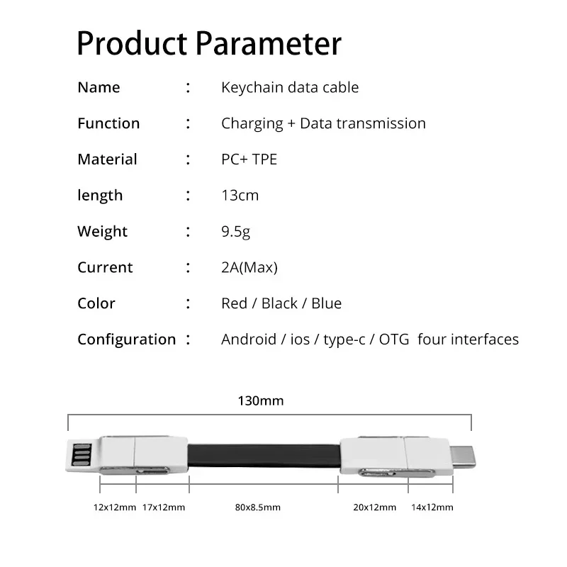4 in 1 Multifunctional Charging Cable OTG to Mobile Phone Charging Cable Micro USB Charging Cable USB Type-C 8Pin Data Cable