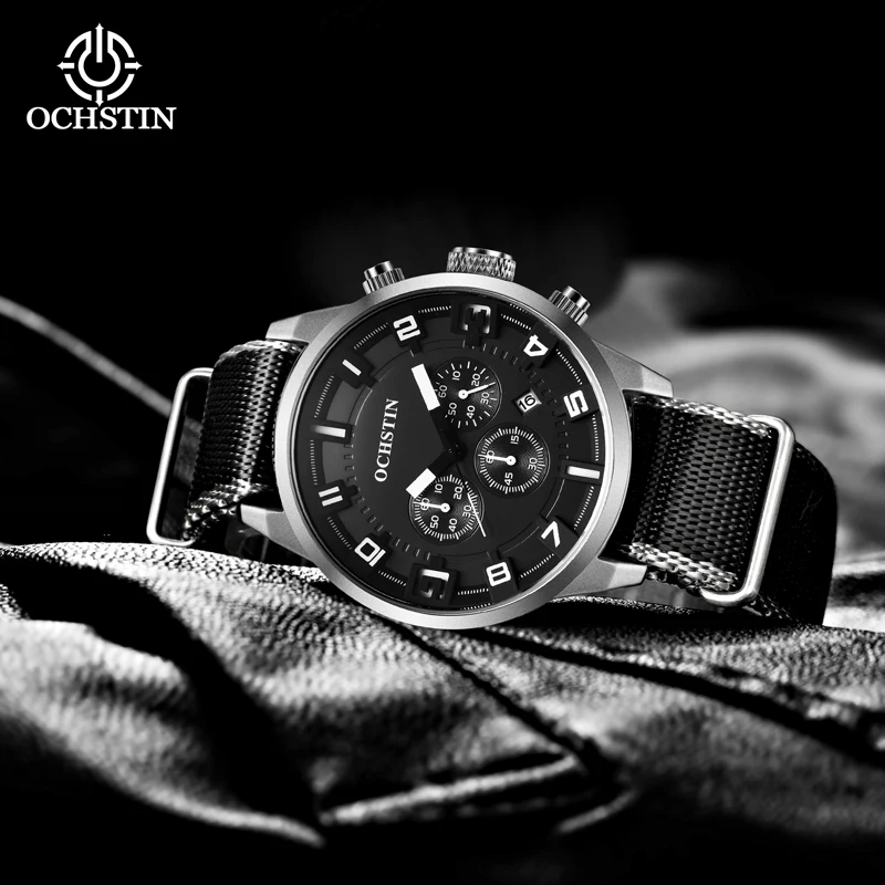 OCHSTIN2024 Personalized Trendy Creative Nylon Series Multi functional Quartz Movement Watch Men's Quartz Watch