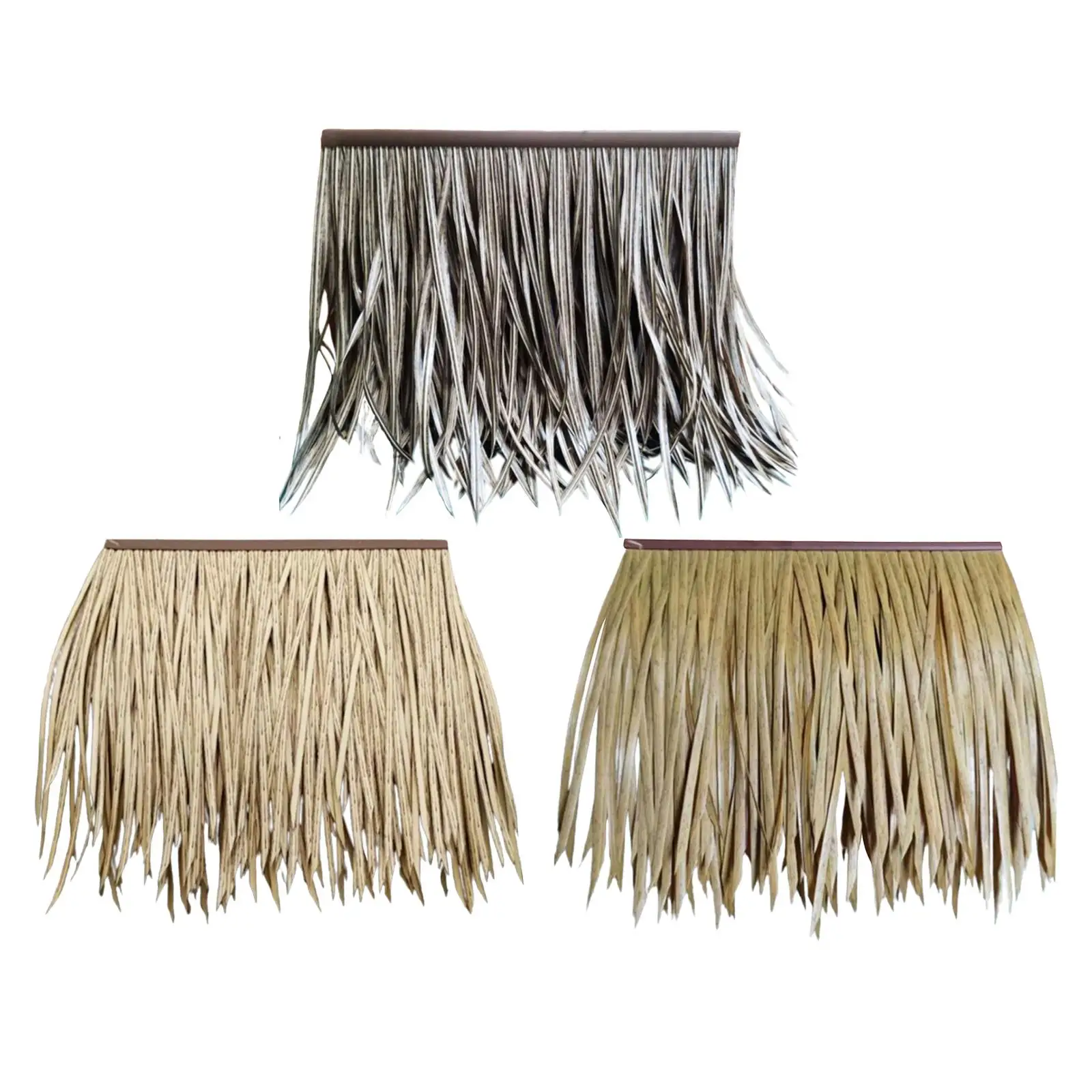 DIY Artificial Grass Thatch Roofing 50x50cm PETG Material for Indoor Outdoor Occasion Decorative Stylish Bar Hut Grass