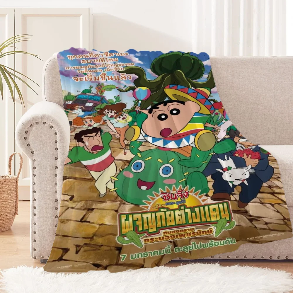 Microfiber Bedding Crayon Shin-chan Luxury Throw Blanket Bed Fluffy Soft Blankets for Decorative Sofa Blankets and Throws Cobija 2