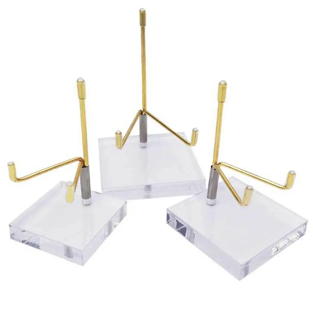 Acrylic Display Stand for Pottery Platters Display Stand for Earth Rocks Metal Display Stand with Acrylic Base for Collections