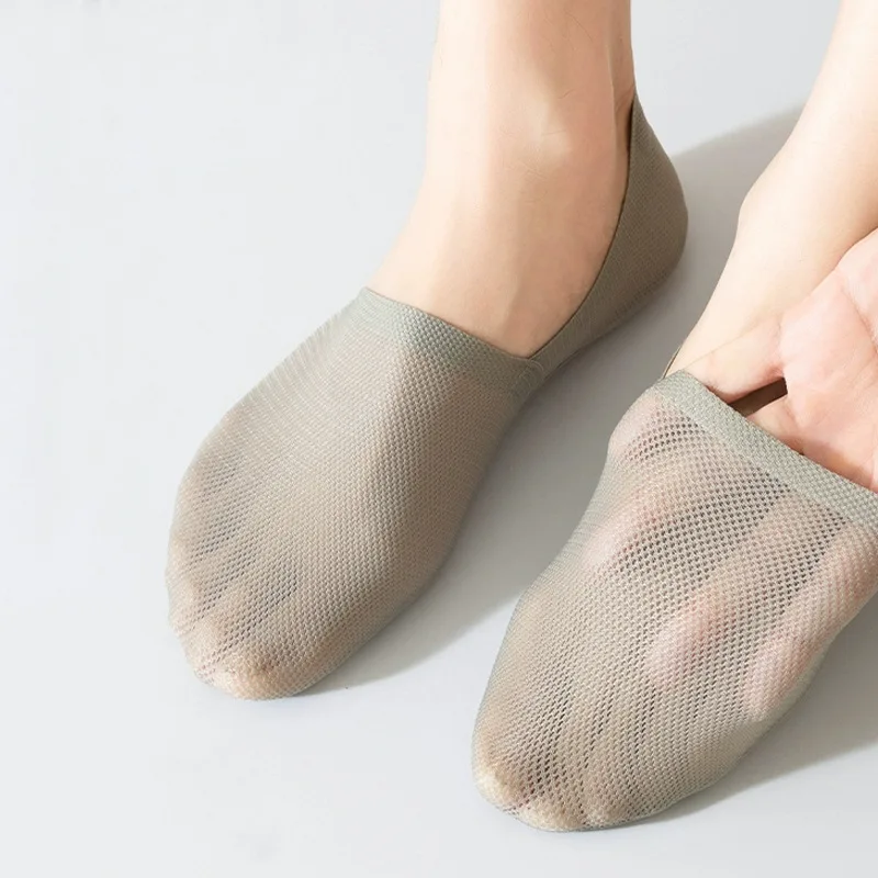 1/3/5 Pairs High-Quality Men Cotton Boat Socks Summer Thin Breathable Solid Color Silicone Anti Slip Low Top Invisible Socks
