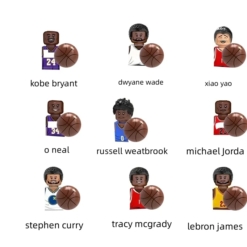 Famous Basketball Football Players Sports Star Building Blocks Sets Soccer Action Figures Bricks Cartoon  Toys Christmas Gifts 6