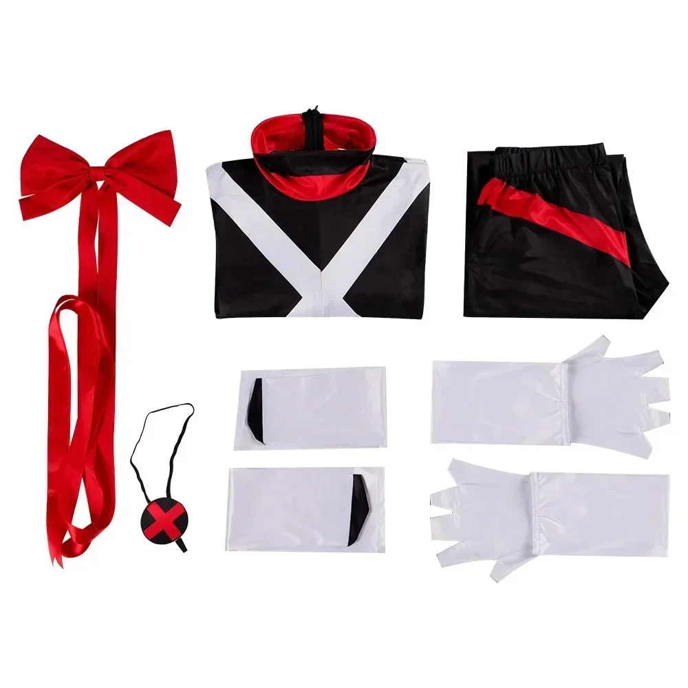 Anime Hazbin Vaggie Cosplay Costume Adult Women Jumpsuit Black Bodysuit Top Pants Halloween Outfit Uniform Performance