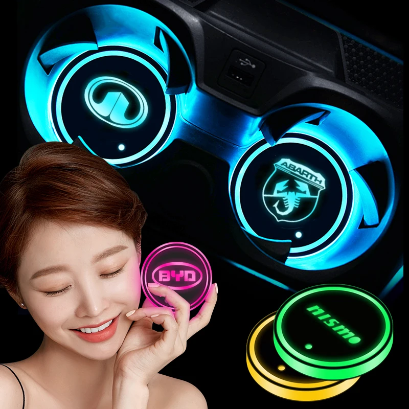 Luminous Car Cup Coaster Holder Led Atmosphere Light Logo Lamp For Haval Great Wall H6 F7 F7X H2 H9 H3 H5 H1 F5 F9 H4 |