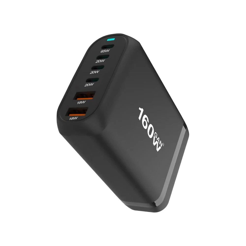 Gan 고속 충전 3.0 USB 타입 C 고속 충전기, 모바일 6 포트 USB 타입 C PD 충전기, 휴대 편리한 태블릿 충전기, 160W