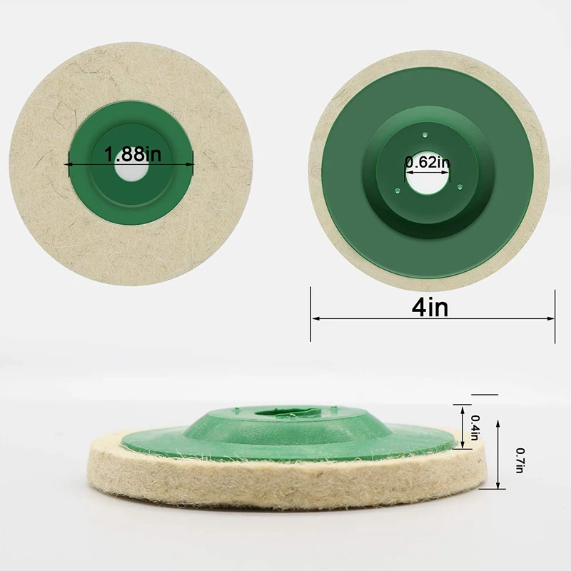 Car Polishing Pad Car Polisher Car Polish Pad Polishing Wheel Disc 10PCS 4 Inch Car Wool ing Polishing Pads Felt Polishing Wheel Disc for 100 Angle Grinder er Bore Dia ing Wheel Pads