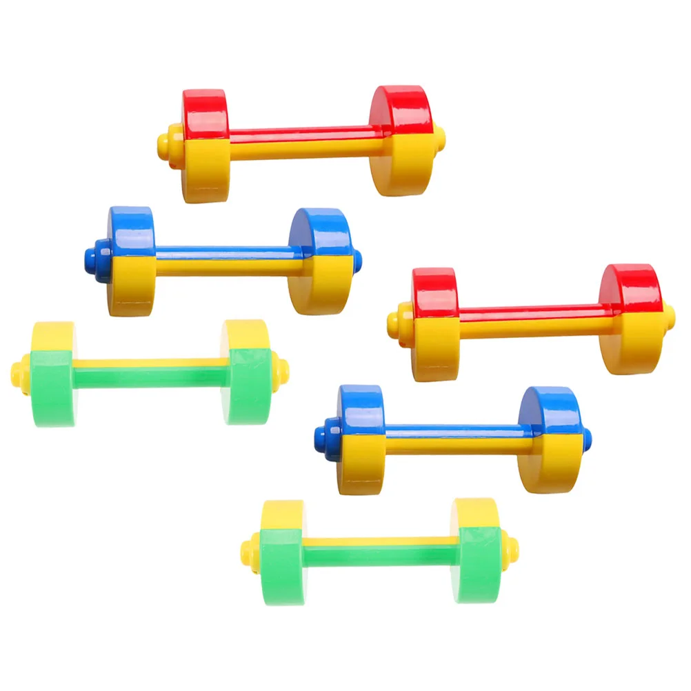 

6 Pcs Toys Children's Weightlifting Dumbbells Gymnastics Barbells Kids Equipment Plastic for