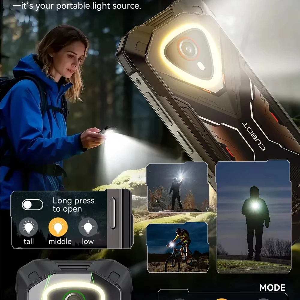Cubot KingKong MINI 4 6GB+128GB 4.7″ Mini Mobile Phones 4700mAh Small Smartphone Android 15 NFC 48MP Camping Light