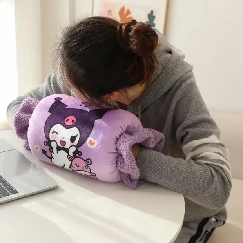 

Sanrio аниме My Melody Kuromi Cinnamoroll Pom пурин понравико Kawaii подарок в форме конфет зимняя теплая подушка для рук