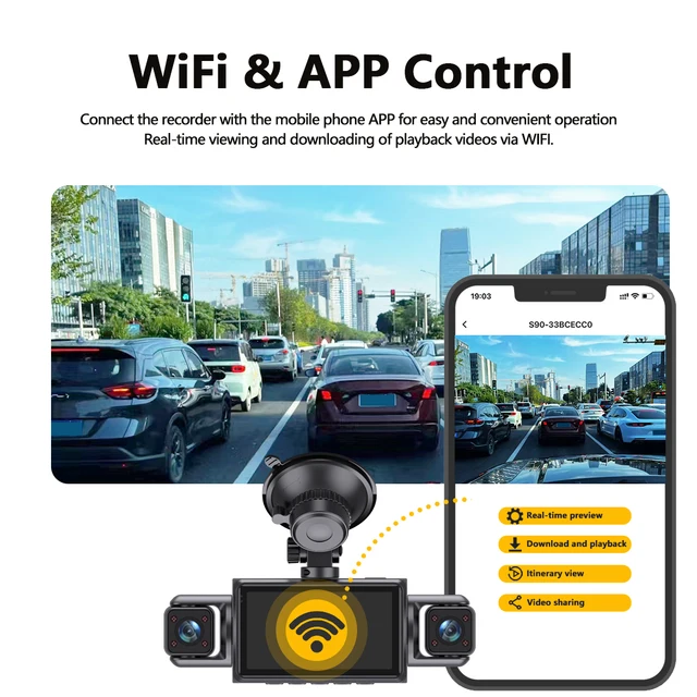 Dash Cam 4 Channel wifi Video Recorder 360° Car Recording Camera Night Vision 24H Parking Monitor Black Box Car Accessories 3