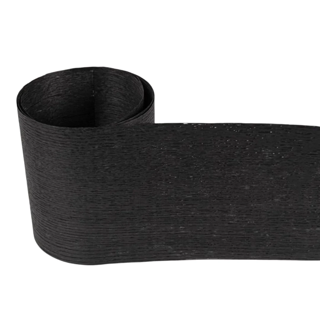 Natural Dyed Black Oak Straight Grain Solid Wood Veneer DIY Furniture Decor Length 2.6meters Width 150mm T 0.5mm