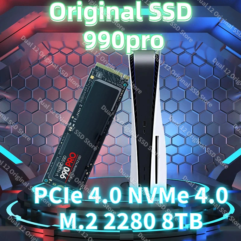 

4TB 990 PRO PCIe 4.0 NVMe 4.0 M.2 2280 2TB 1TB SSD Internal Solid State Hard Drive For Laptop Desktop MLC PC Computer disco duro