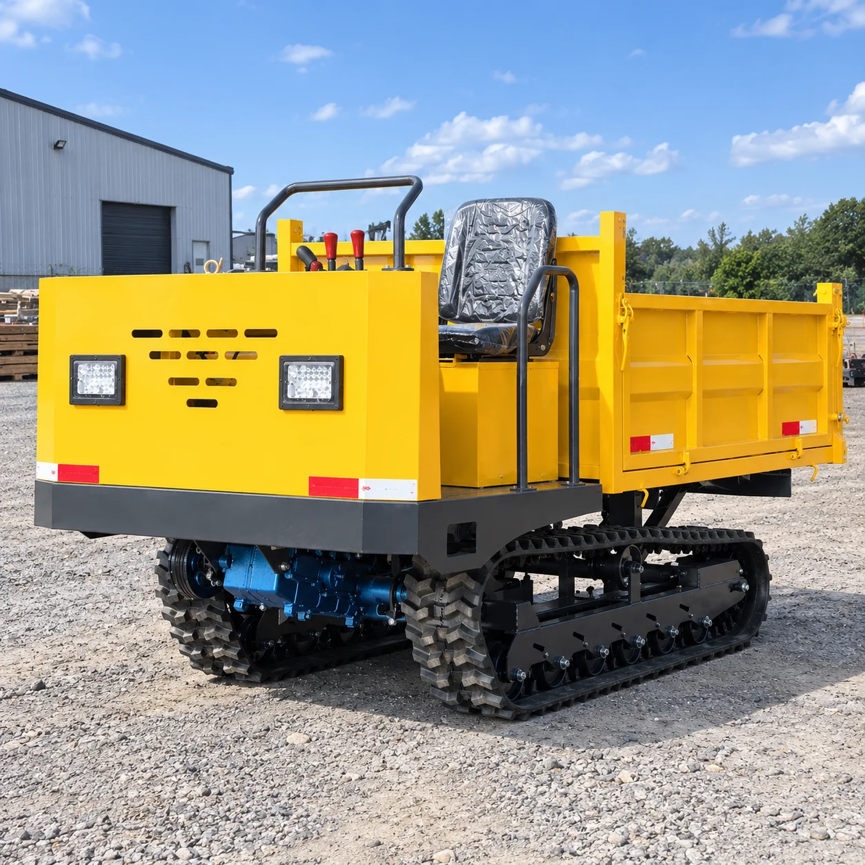 Maßgefertigter Dieselmotor 2-Tonnen-Raupenkipper Selbstentladender Hydraulischer Schwerlasttransporter CE EPA