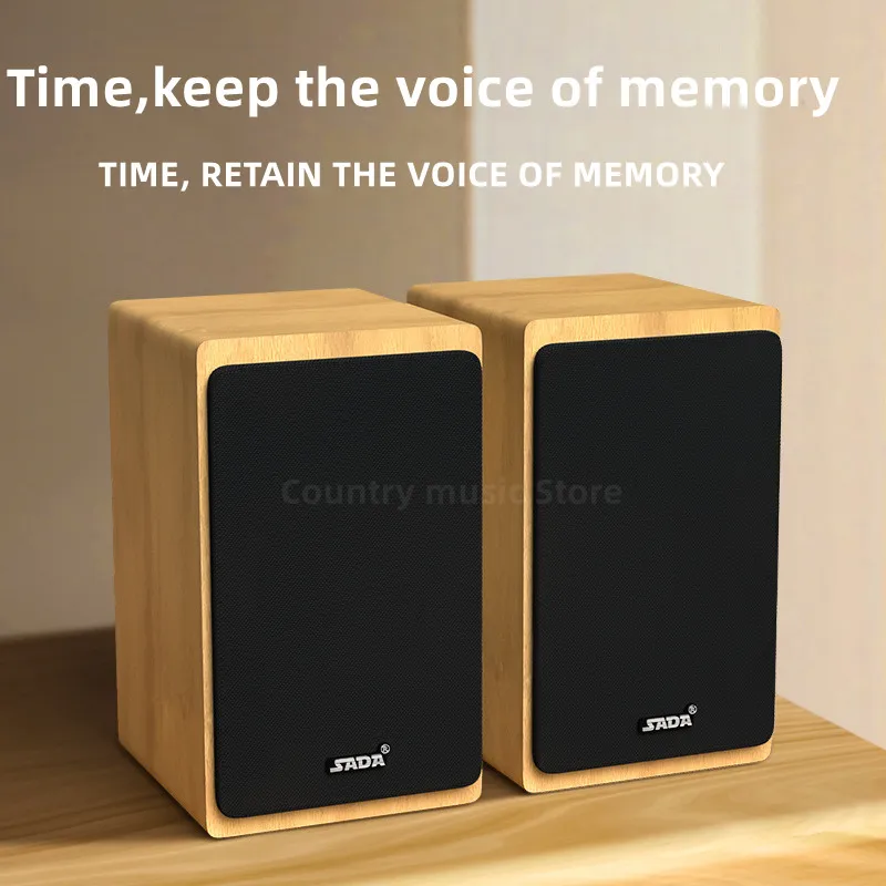 

Wood Desktop Computer Bluetooth Speaker HiFi Shock Stereo Super Large Heavy Bass Speakers Game Subwoofer Sound Column