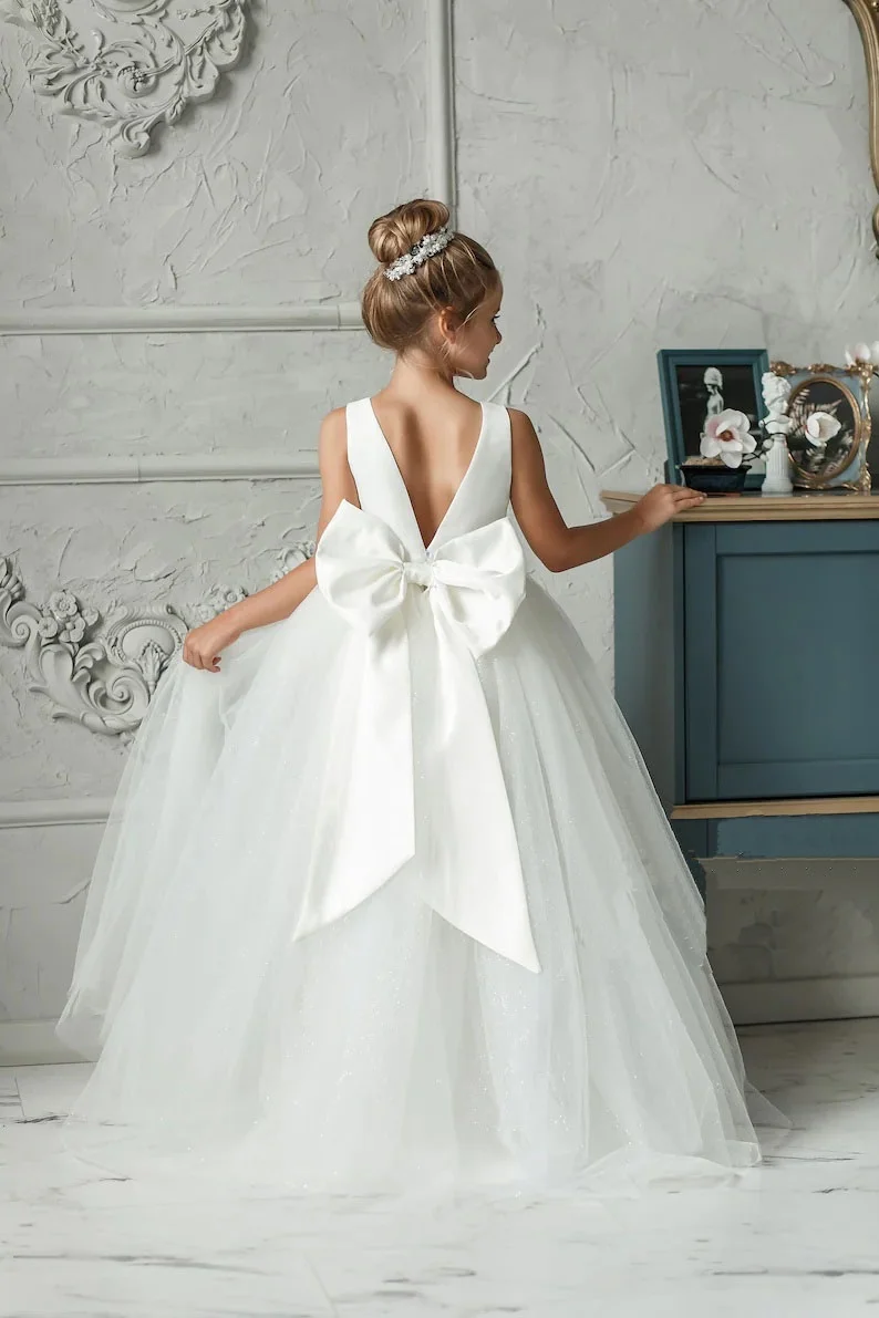 FATAPAESE Flower Girl Dress Princess Flower girl dresses, Ivory