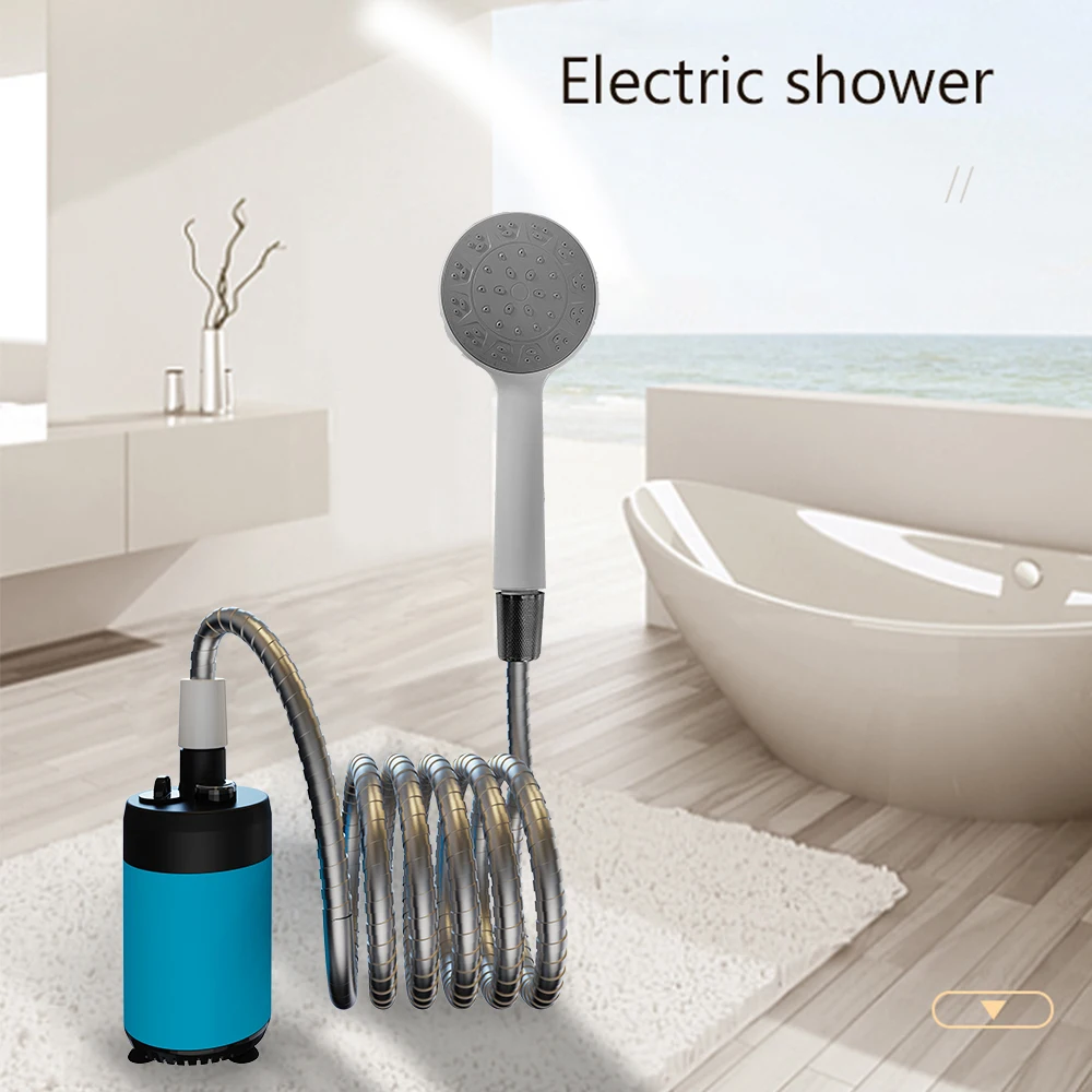 Electric Shower Pump Camping Shower Set Camping Shower Outdoor Handheld Electric Shower Portable Battery Powered Compact Handheld Rechargeable Camping Showerhead