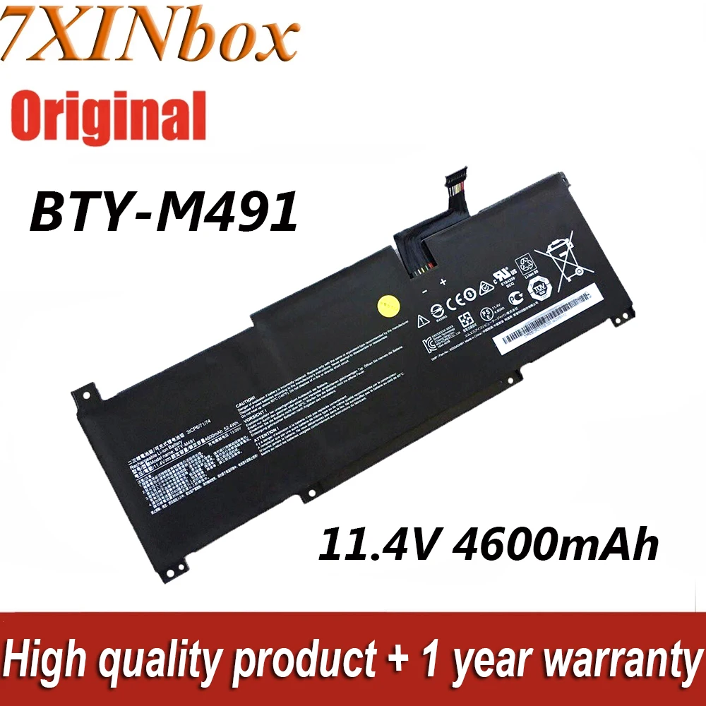 Bateria 7xinbox para Laptop 11.4v 4600mah Bty-m491 3icp6 71 74 Original para Notebook Msi Moderno 15 A10rb