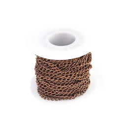 Elegant Gold and Rose Gold Chain for DIY Jewelry Making - 10 Yards, Multiple Sizes (Red Copper)