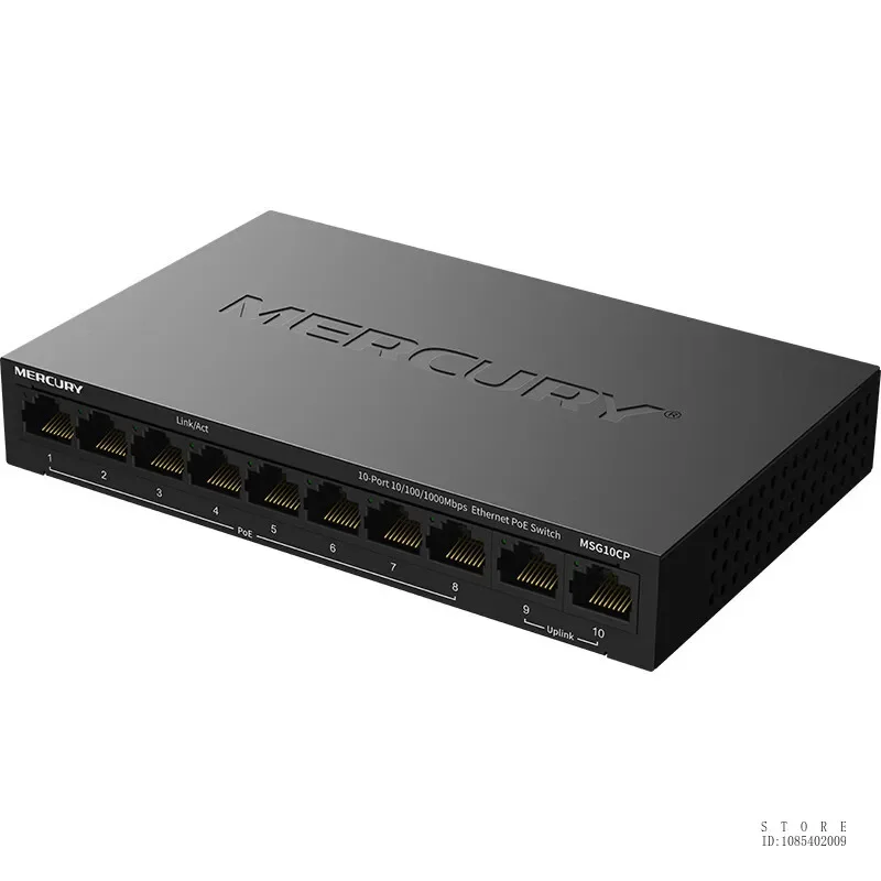 MERCURY 10포트 기가비트 PoE 스위치, 8포트 PoE 포트 + 2기가비트 업링크 포트, 비관리형 플러그 앤 플레이 MSG10CP