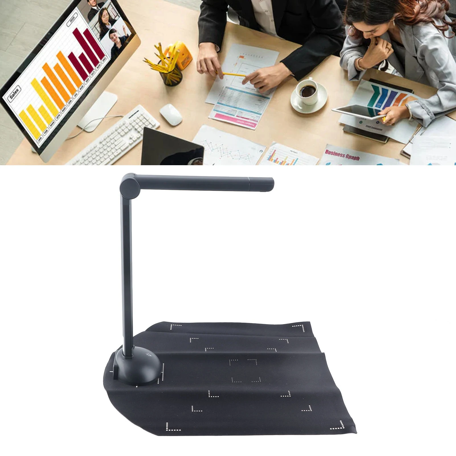 Book Scanner Camera 10MP Multi Language OCR Real Time Projection A3 A4 Foldable Portable USB Document Camera Scanner