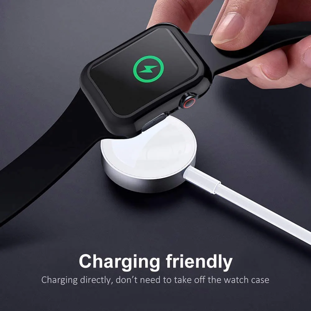 Verre + couvercle-Ǫ Ƽ  ġ, 45mm, 41mm, 44mm, 40mm, 42mm, 38mm, pare-chocs + protecteur d&ecran, pour Iwatch SE 
