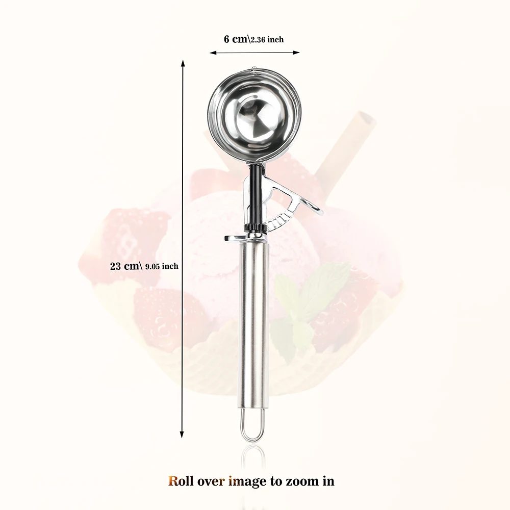 Premium Stainless Steel Ice Cream Scoop Set Multi-Function Kitchen Gadget Suitable For Ice Cream Fruit Cupcakes And Cookie Dough