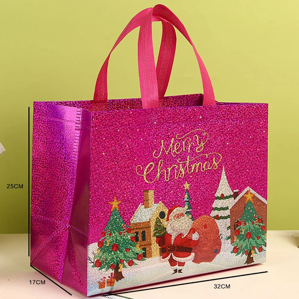 Christmas Gift Bags Christmas Party Decoration Kids Favors 2025 Xmas Santa Claus Hand Bags Navidad New Year Gift Shopping Bags