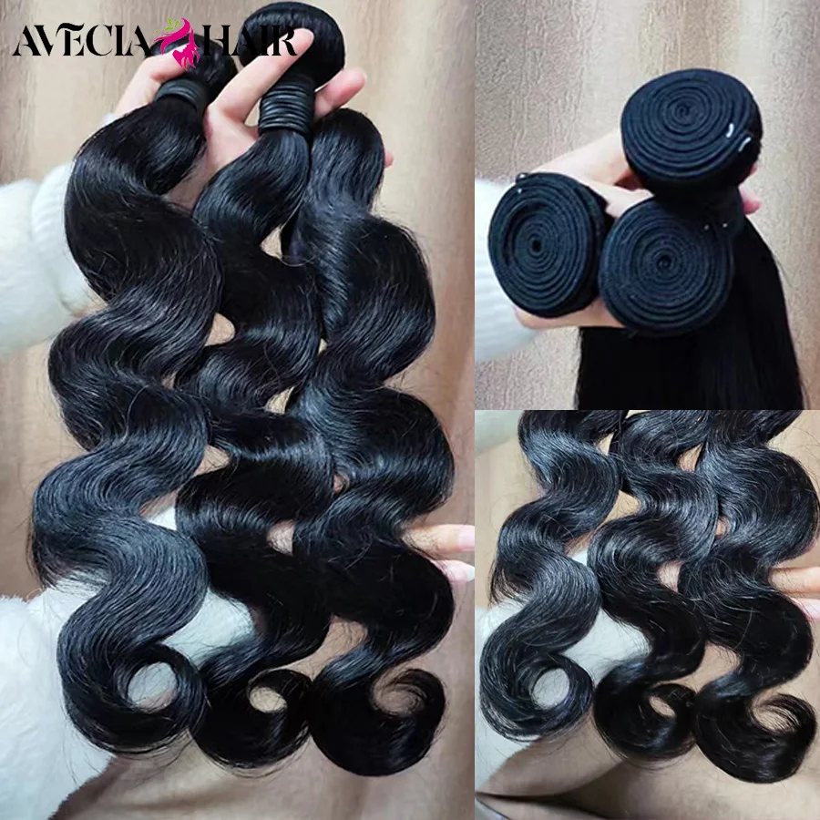 36 38 40 Inch Body Wave Bundles Human Hair Extensions 100% Remy Human Hair Raw Indian Hair Bundles 1/3/4 Pcs Raw Hair Bundles